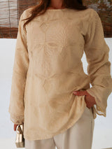 Rochelle Thread Embroidery Asymmetric Shirt