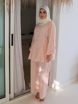 Zimmy Pink Bowknots Texture Shirt