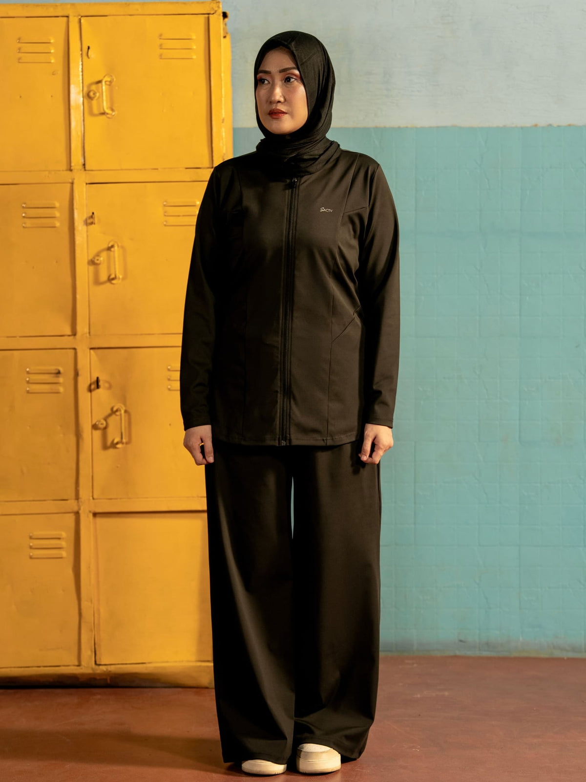 Zhen Black Active Zipper Jacket