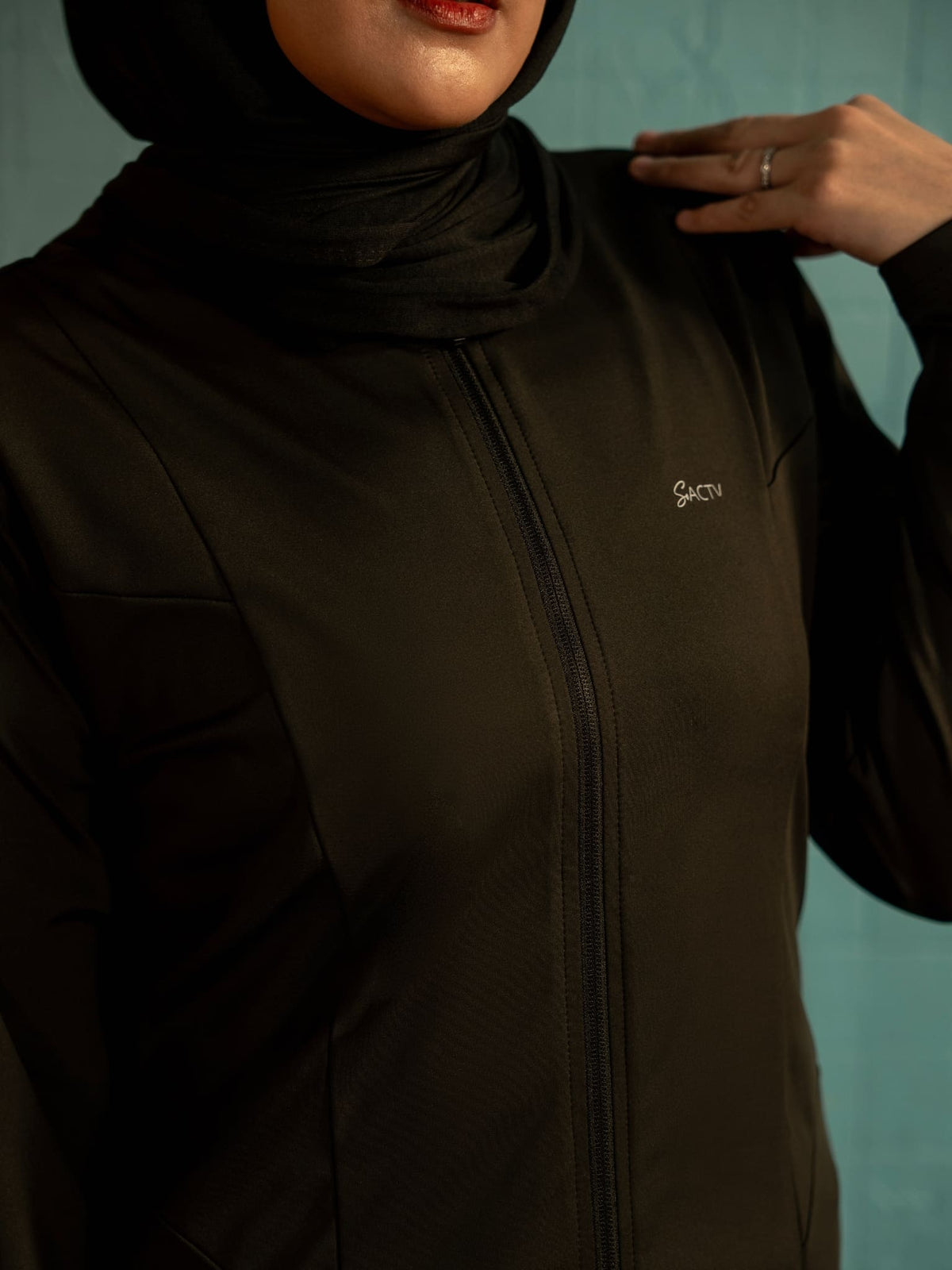 Zhen Black Active Zipper Jacket