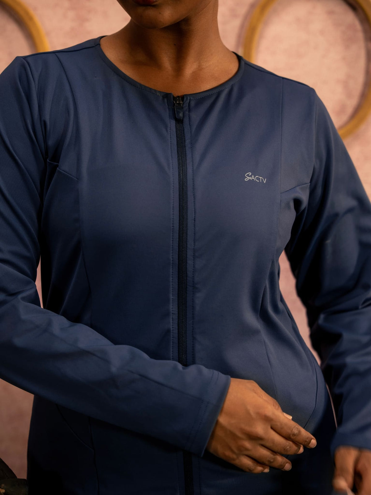 Zhen Blue Active Zipper Jacket