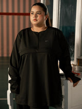 Onyx Black Active Zipper Flap Shirt