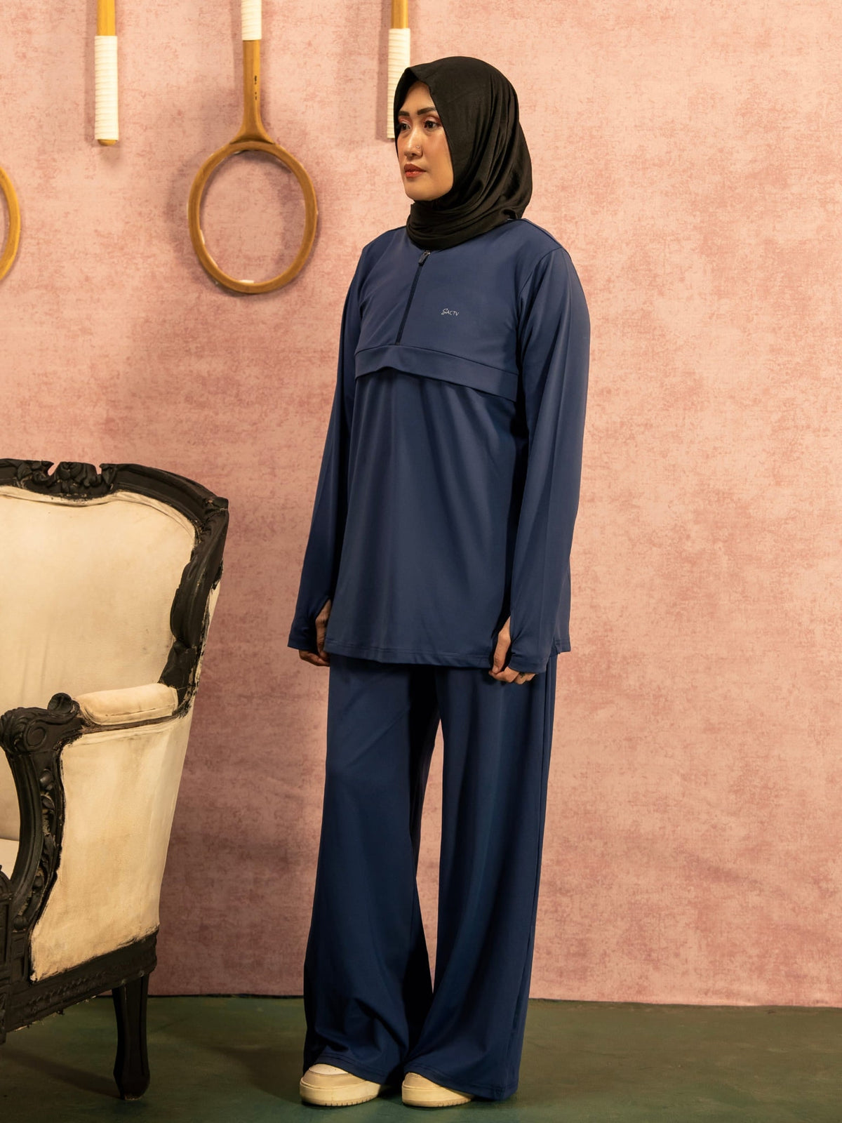 Arlo Blue Active Wide Leg Pants