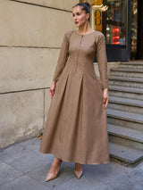 Havanah Olive Zipper Panel Dress