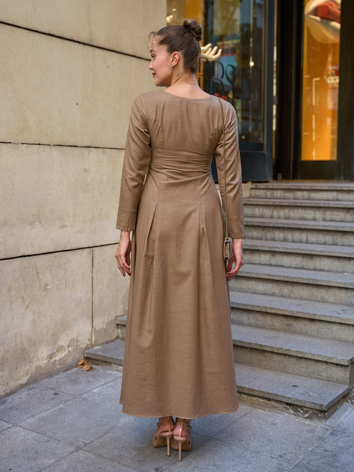 Havanah Olive Zipper Panel Dress