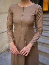 Havanah Olive Zipper Panel Dress