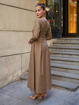 Havanah Olive Zipper Panel Dress
