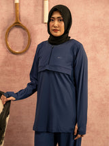 Onyx Blue Active Zipper Flap Shirt