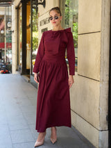 Miralyn Maroon Bow Knot Long Dress