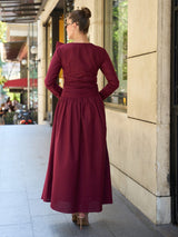 Miralyn Maroon Bow Knot Long Dress