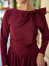 Miralyn Maroon Bow Knot Long Dress