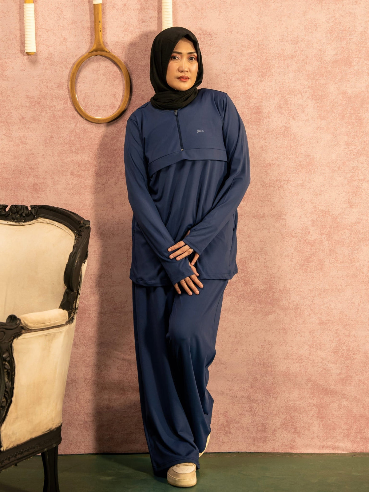 Onyx Blue Active Zipper Flap Shirt
