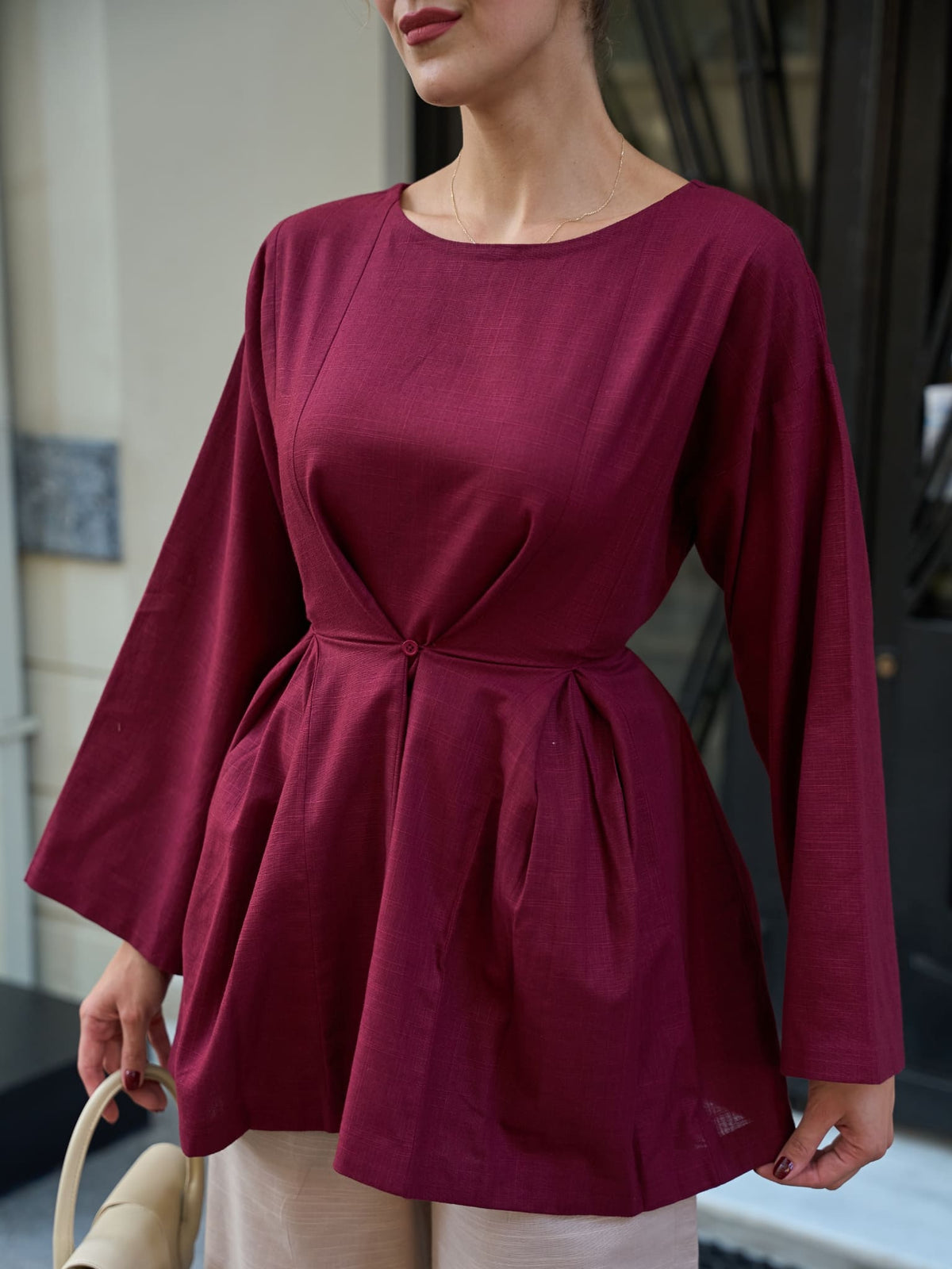 Pinnella Maroon Pinched Shirt