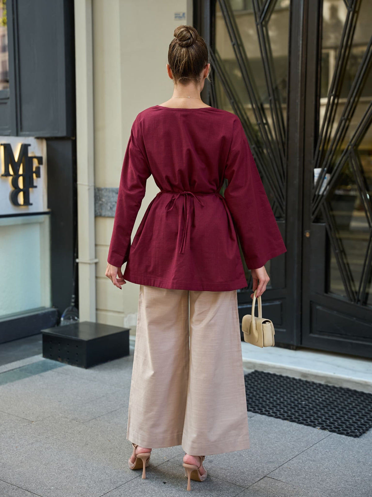 Pinnella Maroon Pinched Shirt