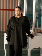 Onyx Black Active Zipper Flap Shirt
