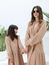 Mini Rua Beige Dress For Girls