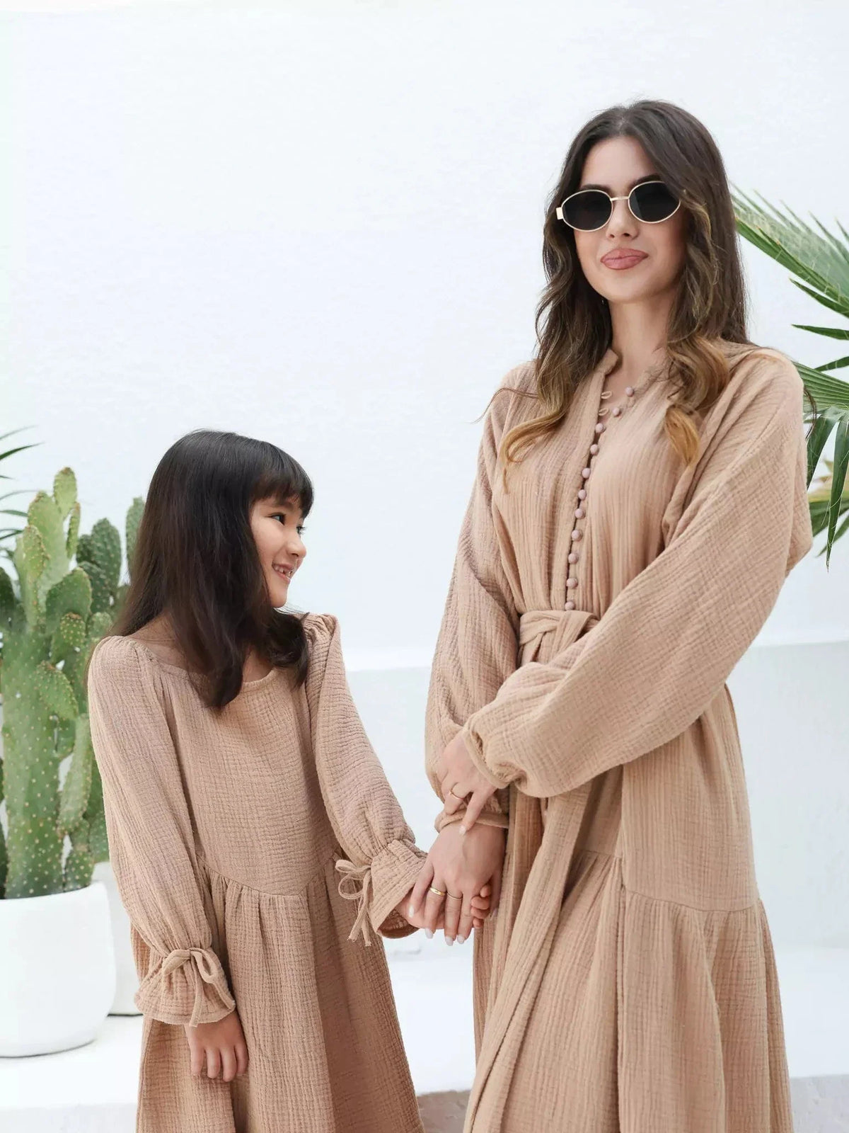 Mini Rua Beige Dress For Girls