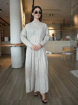 Braun Stripe Long Dress