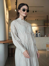 Braun Stripe Long Dress