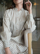 Braun Stripe Long Dress