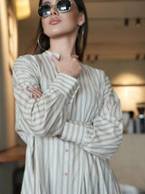 Braun Stripe Long Dress