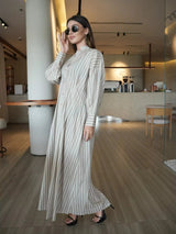 Braun Stripe Long Dress