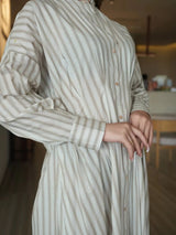 Braun Stripe Long Dress