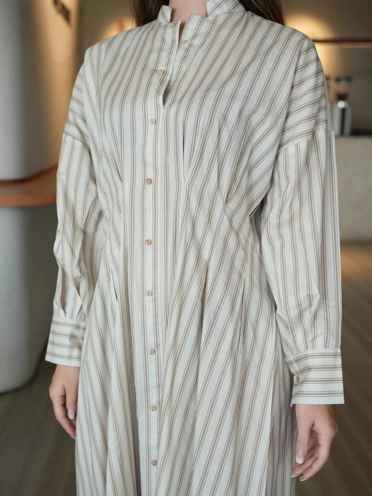 Braun Stripe Long Dress