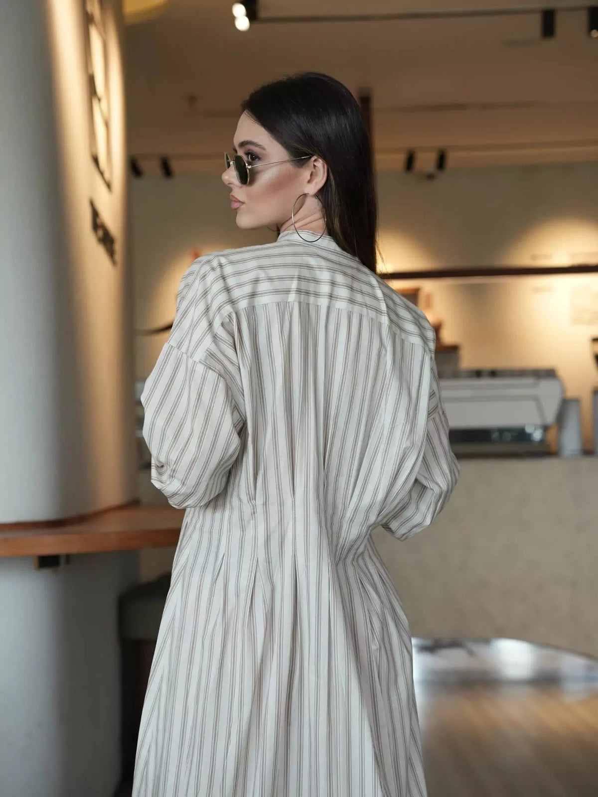Braun Stripe Long Dress