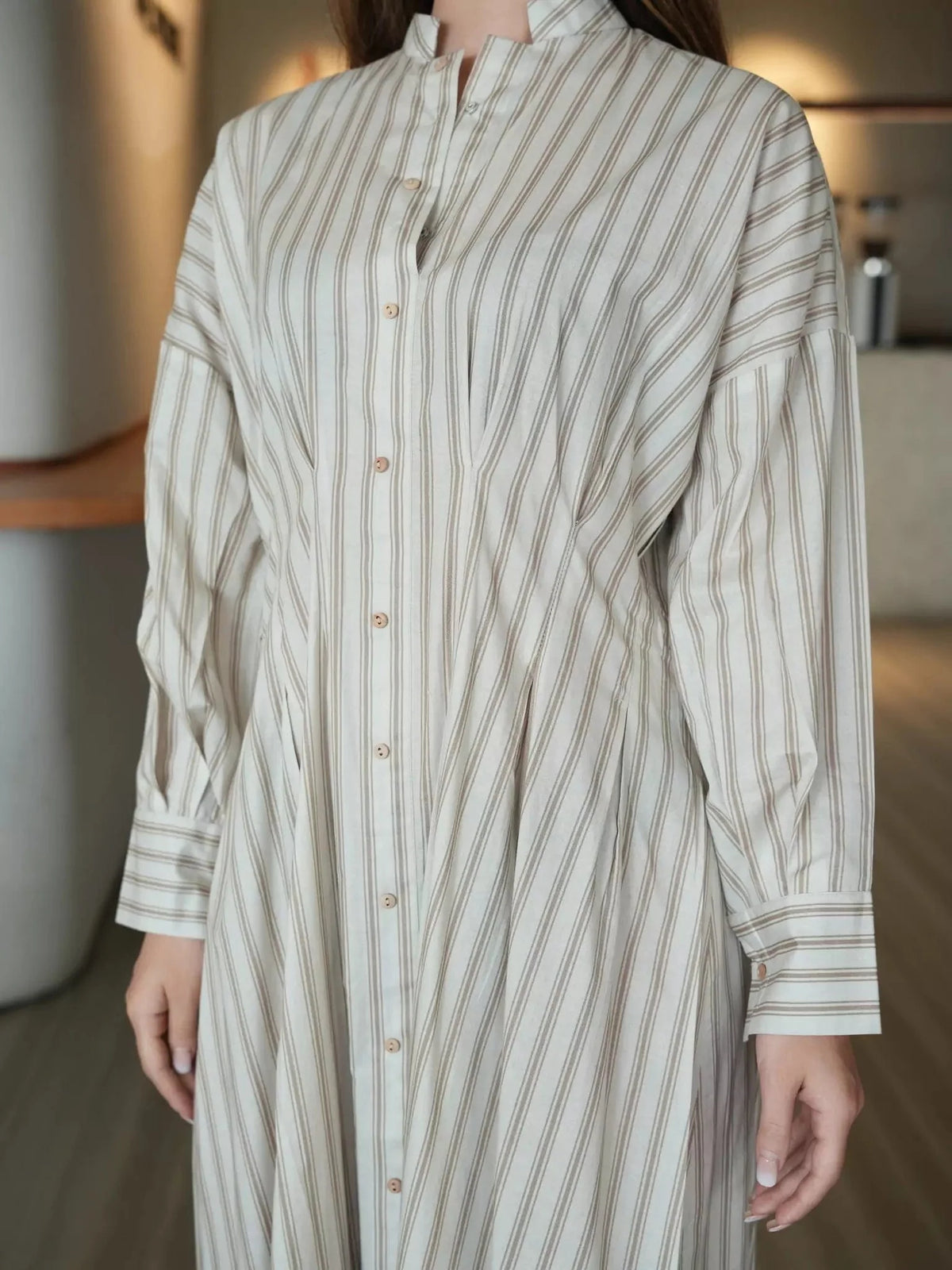Braun Stripe Long Dress