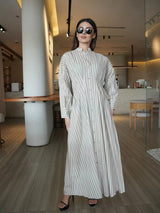 Braun Stripe Long Dress
