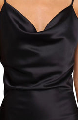 Fern Black Silk Sleeveless Dress