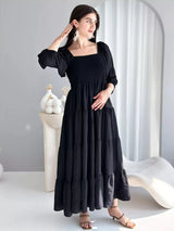 Forever Love Smocked Dress - Black