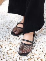 Mesh Flats In Black